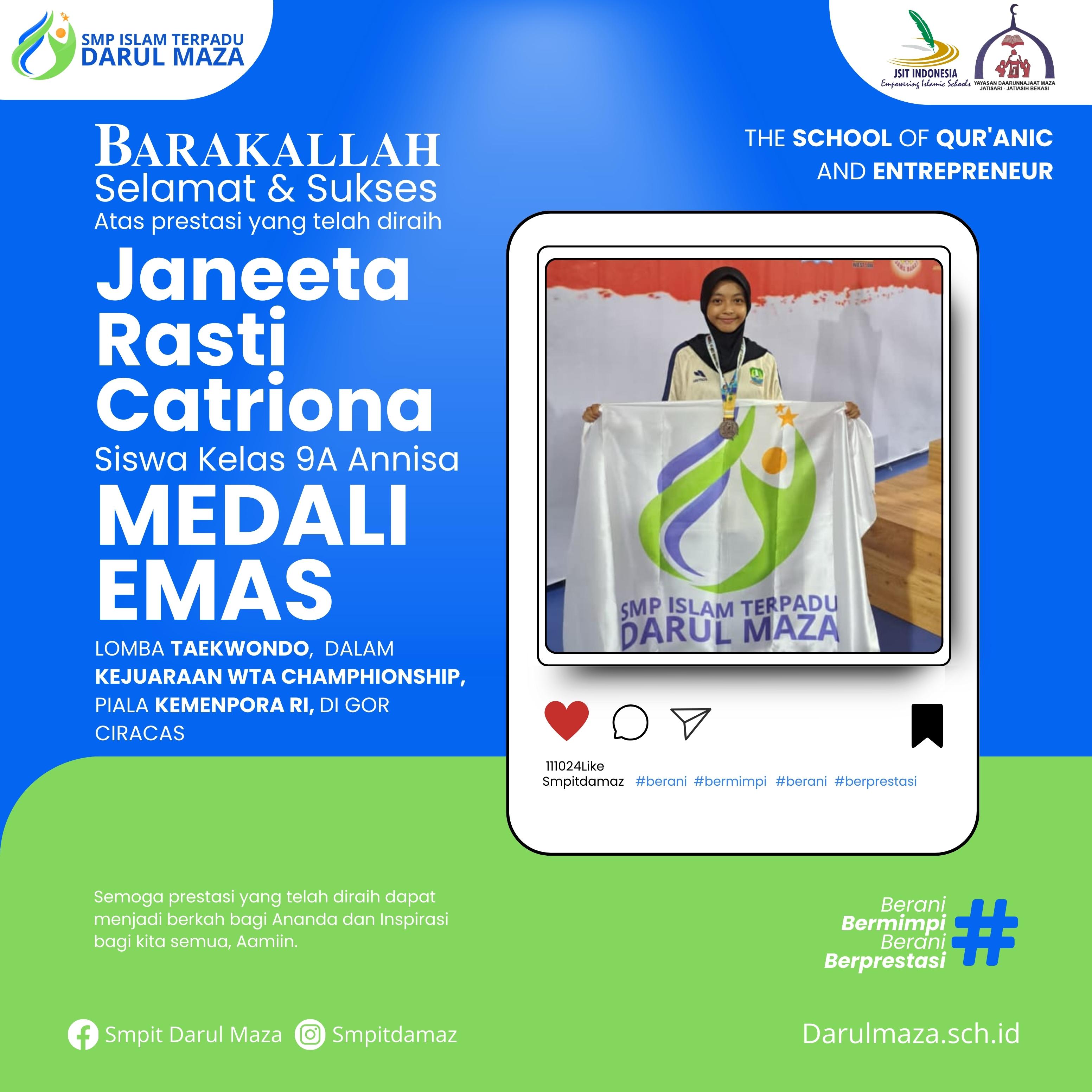 Lomba Taekwondo Kejuaraan WTA Championship Piala KEMENPORA RI Peraih Medali Emas